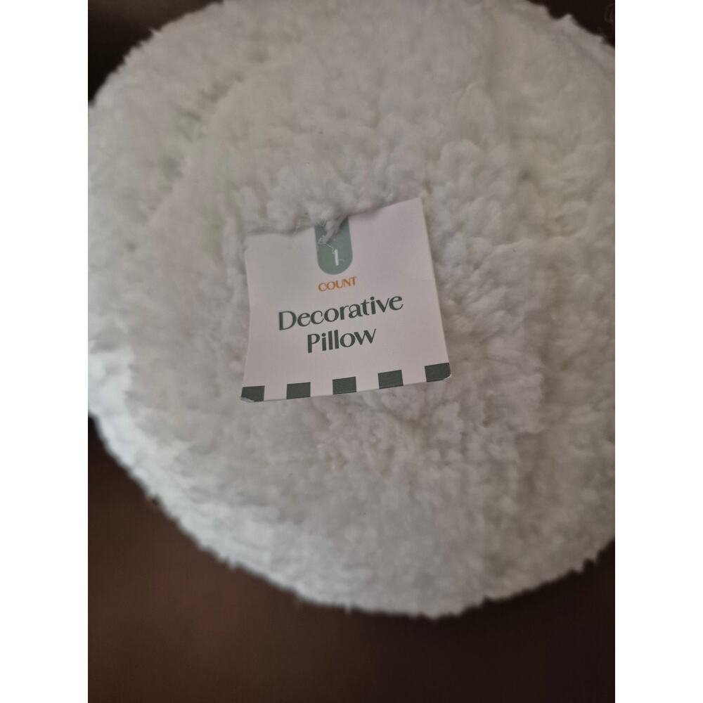 2 Target Decorative Pillows White Fluffy Ball Shaped Throw Pillows s32 - Picture 3 of 6